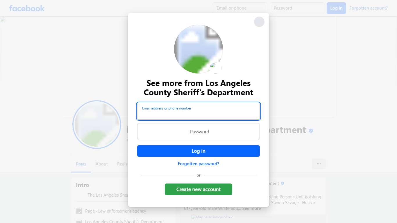 Los Angeles County Sheriff's Department Facebook