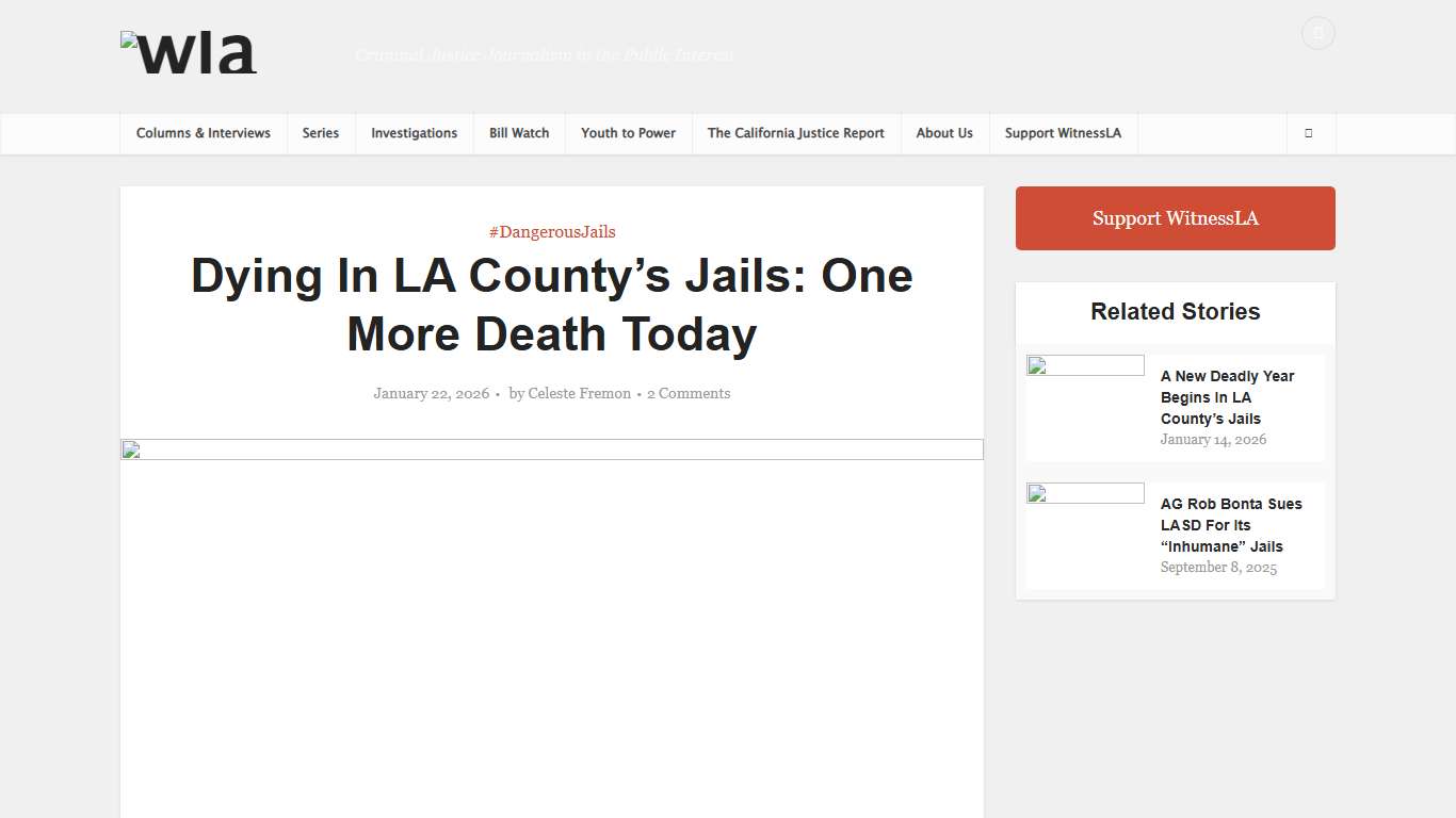 Dying in LA County’s jails: One more death today |